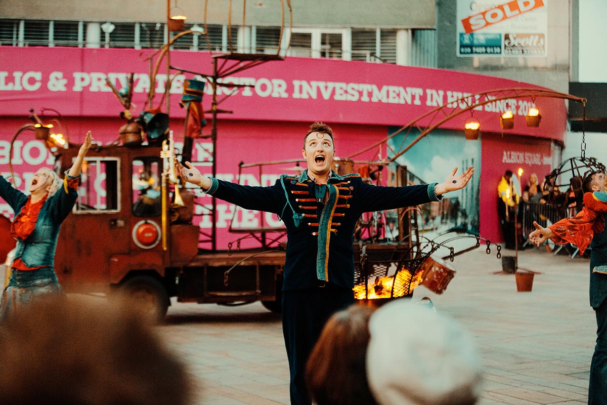 Performers in costume
